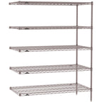 Thumbnail image #1 for Metro Super Erecta SE-2472K4-63-A5 Add-On Wire Shelving Unit, 72"W x 24"D x 63"H, 600 lb. capacity per shelf, 2000 lb. capacity per unit, 1" shelf