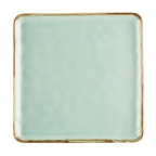 Thumbnail image #1 for CAC China PMS-SQ16-G Square Porcelain Plate, 10", Reactive Glaze, Light Green 1 Dozen