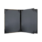 Thumbnail image #2 for Risch WOOD-4V 8.5X11 Wood Menu Cover, 8-1/2 x 11 in, Booklet, 4-View, Bonded Leather Spine and Back Case of 25