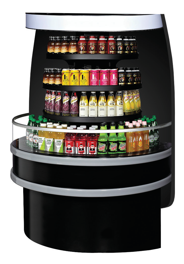 Product image #5 for Turbo Air Open Curved Island Display Self-Serve Refrigerated Merchandiser, 48-Inch Wide, 5.6 Cu. Ft., Black