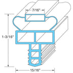Thumbnail image #1 for AllPoints Foodservice Parts & Supplies Randell 741431 Commercial Refrigerator Drawer Gasket, 9-15/16" H x 16" W, 4-Sided Magnetic Push-In