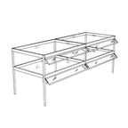 Thumbnail image #1 for Atlas Metal DDLC-2 Double-Deck Display Case with Fluorescent Lights, Laminated Safety Glass, Stainless Steel Frame, Single-Sided