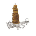 Thumbnail image #1 for G.E.T. Clipper Mill 4-882808 Stainless Steel Onion Ring Airplane Tower with 2 Condiment Cup Holders, 12" x 11" x 12-1/2" Case of 6