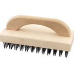 Thumbnail image #1 for Alegacy Foodservice Products 410 Jumbo Steel Bristle Cleaning Brush with Hardwood Block and Handle, 9-1/4" x 4-3/4" Case of 12