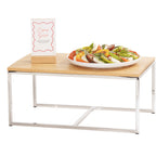 Thumbnail image #1 for Cal-Mil Milo 23801-1220-49 Rectangular Metal Buffet Riser, Open Frame, Chrome, 12"W x 20"D x 9"H