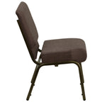 Thumbnail image #2 for Flash Furniture Hercules FD-CH0221-4-GV-S0819-GG Extra Wide Stacking Church Chair, Fabric Upholstery, Gold Vein Frame, 800 lb Capacity