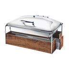 Thumbnail image #1 for Cal-Mil Mid-Century 3705-49 8 qt Rectangular Stainless Steel Chafing Dish with Hinged Lift-Off Lid