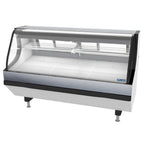 Thumbnail image #1 for Imbera MCSC 80W Butcher Display Showcase, Double Curved Glass, Stainless Steel Counter, 0°C to -8°C