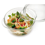 Thumbnail image #1 for Kadra Kitchenware Simax SX-6706/6716 3 qt Deep Round Glass Casserole Dish with Lid Case of 6