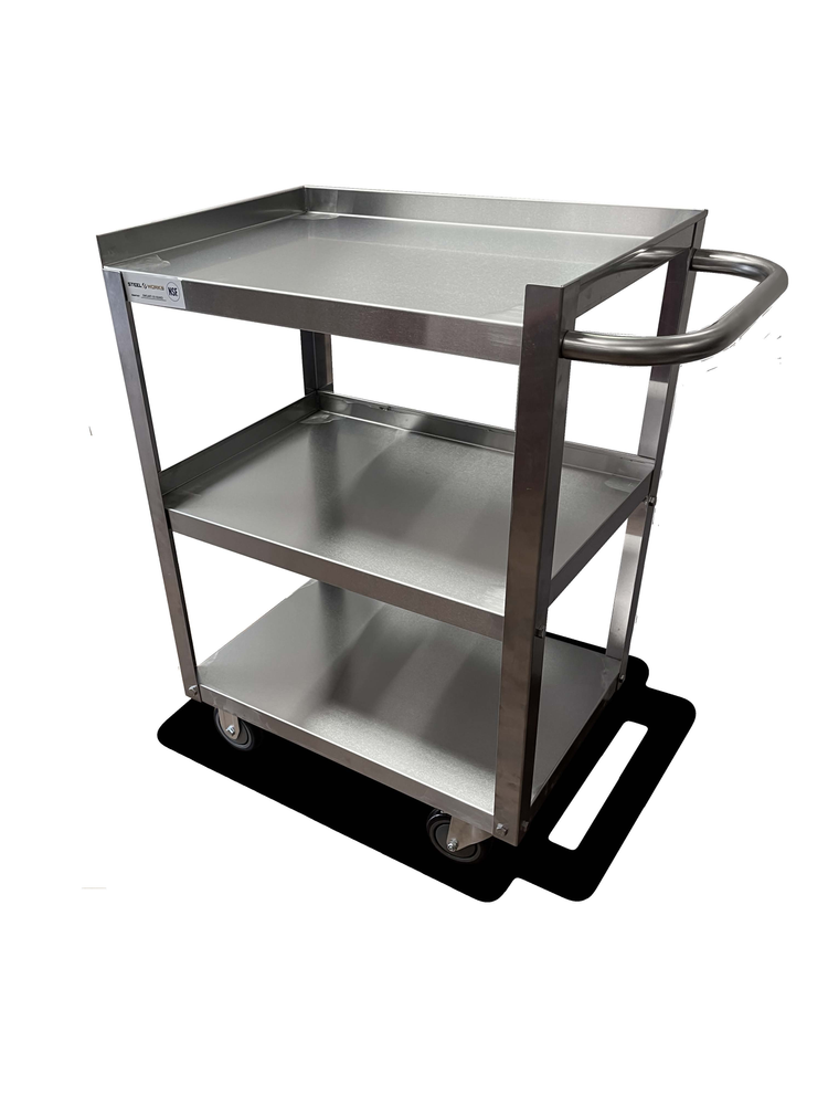 Product image #4 for Steel Works Stainless 3-Shelf Stainless Steel Bus Cart