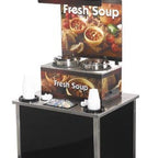 Thumbnail image #2 for Vollrath 4-Series Signature Server® 3702803 Freestanding Soup Kiosk Food Cart, Black Laminate, Stainless Steel Countertops, Lighted Canopy