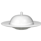 Thumbnail image #2 for International Tableware LD-700 Round Porcelain Bowl Lid, 7" Diameter x 3-1/2"H, with Handle 1 Dozen