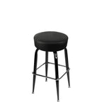 Thumbnail image #1 for Oak Street SL2135 Backless Swivel Bar Stool with Button-Top Vinyl Seat, Glossy Black Frame and Chrome Foot Ring