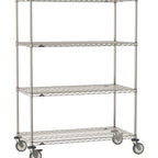 Thumbnail image #1 for Metro Super Erecta SE-2142S-68-M4 Mobile Wire Shelving Unit, 42"W x 21"D x 68"H, 900 lb. capacity per unit, 1" shelf adjustment, (4) wire shelves