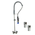 Thumbnail image #1 for Fisher 31860 Wall-Mount Stainless Steel Spring-Style Pre-Rinse Faucet Unit, 4-Inch Centers, Lever Handles, 21-Inch Riser, 36-Inch Hose