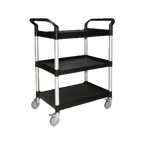 Thumbnail image #1 for Thunder Group PLBC3316B 3-Tier Plastic Bus Cart, Black, 176 lb Capacity, 33-1/2" W x 16-1/8" D x 37" H
