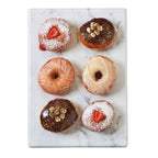 Thumbnail image #1 for Cal-Mil Mid-Century 3629-1813-81M Rectangular Melamine Serving Tray, 18 x 13 x 3/4 in, Gray Faux Carrara Marble Finish Case of 3
