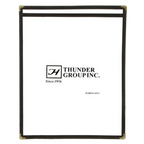 Thumbnail image #1 for Thunder Group PLMENU-1BL Menu Cover, 8-1/2 x 11 in, Single Pocket, 2-View, Flexible Black Plastic Laminate Case of 50