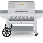 Thumbnail image #1 for Crown Verity Mobile Cooking CV-MCB-42PRO 42-Inch Mobile LP Charbroiler, Stainless Steel, with Roll Dome
