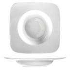 Thumbnail image #1 for International Tableware Paragon PA-1175 Porcelain Pasta/Salad Bowl, 26 oz, 11-3/4" Square with Round Well