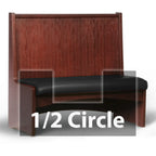 Thumbnail image #1 for JustChair Manufacturing JBSB-WBBO-HC-48-GR2 Half-Circle Booth Banquette with 2 Corners, Wood Frame, Upholstered Seat, 48"H