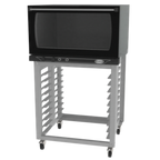 Thumbnail image #1 for Cadco XAFS-193 Full-Size Commercial Convection Oven, Manual Controls, Stainless Steel, 4 Shelves, Half-Size Stand