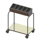 Thumbnail image #1 for Dinex DXP7151A12 Tray and Silver Cart, Open, 12-Cylinder Dispenser, 200-Tray Capacity, Stainless Steel, 15" x 20" Trays