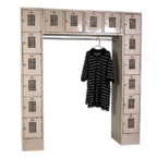 Thumbnail image #1 for Winholt Equipment WL-16-CB 16-Person Garment Locker, Mesh-Grid Vented Doors, Beige