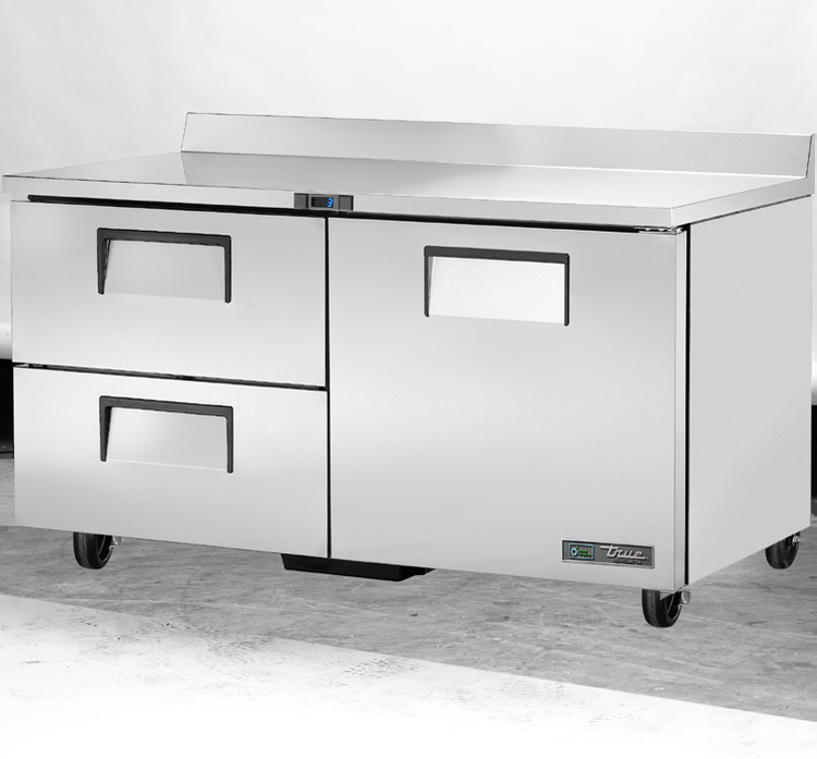 Product image #5 for True 60-Inch Two-Section Worktop Refrigerator with 1 Door and 2 Drawers