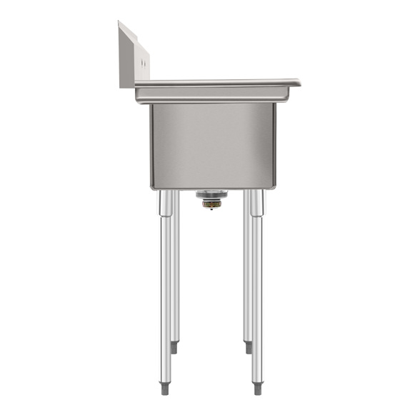 Product image #7 for KoolMore 3-Compartment Commercial Stainless Steel Sink with 12-Inch Right Drainboard and Backsplash, 45 x 20 x 44-1/2 Inches