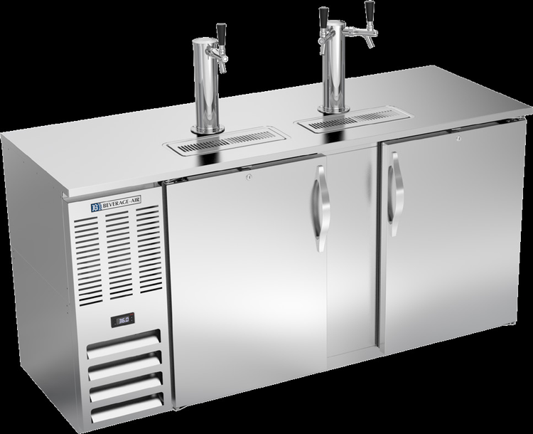 Product image #2 for Beverage-Air DDN68HC-S 68-Inch 3-Keg Two-Door Draft Beer Cooler with Single and Dual Faucet Towers