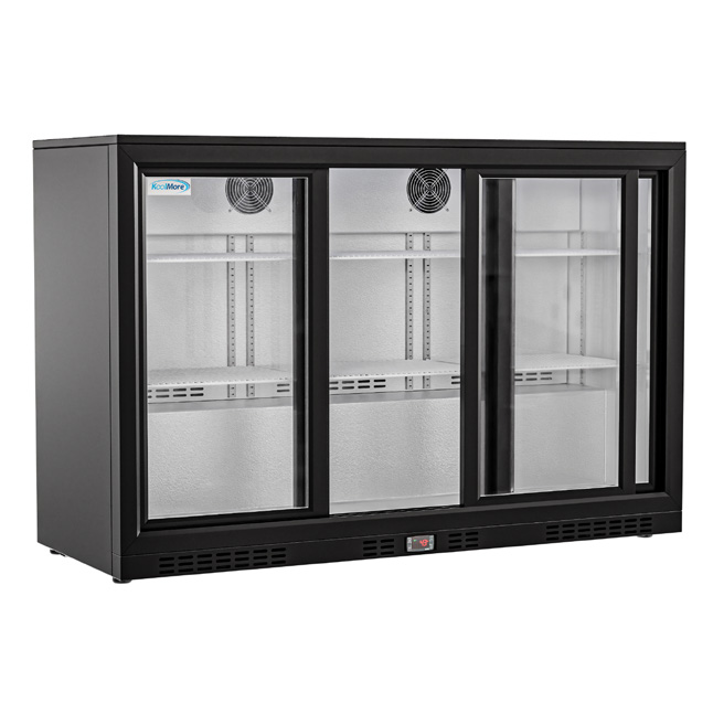 Product image #6 for KoolMore 53-Inch Three-Section Back Bar Refrigerator with 3 Sliding Glass Doors, 11.3 Cu. Ft., Black