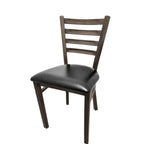 Thumbnail image #1 for Oak Street Metalwood CM-234W-DW Metal Dining Chair, Ladder Back, Upholstered Seat, Driftwood Finish
