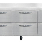 Thumbnail image #1 for Continental Refrigerator RA118NBS-D 118-Inch Worktop Refrigerated Base with 8 Drawers, 1 Door, Stainless Steel
