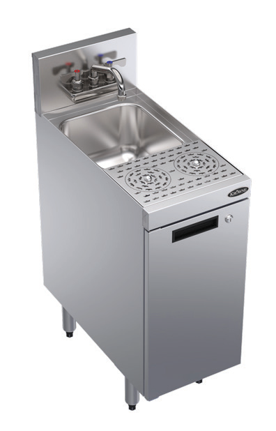 Product image #5 for Krowne Royal Series 12-Inch Underbar Speed Station with Cabinet Base, Dual Speed Rinsers and Dump Sink