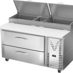 Thumbnail image #1 for Victory Refrigeration VPPD60HC-2 Pizza Prep Table, 60-1/8"W, One-Section, 2 Drawers, Self-Contained Side-Mount Refrigeration