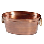 Thumbnail image #1 for G.E.T. Urban Renewal BT-2215-ACPR Beverage Tub, 8 gal., Oval, Iron, Antique Copper, with Rope Handles
