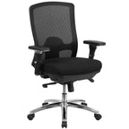Thumbnail image #1 for Flash Furniture Hercules LQ-2-BK-GG Big & Tall Swivel Office Chair with Mesh Back, Padded Arms and Casters