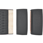 Thumbnail image #1 for ATSMFG ATS AT&S-EZD-K42-BT-GRY Double Restaurant Booth, 42"H, Button-Tufted Gray Upholstery, Dark Walnut Elm Wood Top & End Caps