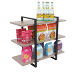 Thumbnail image #2 for Cal-Mil Aspen 1940-110 3-Tier Buffet Merchandiser, 24"H, Metal and Gray-Washed Pine Wood