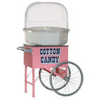 Thumbnail image #1 for Gold Medal Products 3149 Pink Cotton Candy Floss Cart with Stainless Steel Spacer, Riser, Wheels & Handle