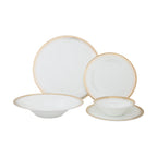 Thumbnail image #1 for Kadra Kitchenware Vikko Shine VS-2013-AG 20-Piece Plastic & Melamine Dinnerware Set, Gold Finish
