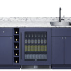 Thumbnail image #1 for Summit Commercial Summit Appliance OASISMN35 Wet Bar Kitchenette, Midnight Navy, Fully Assembled, with Sink, Faucet & Beverage Center