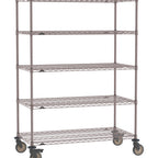 Thumbnail image #1 for Metro Super Erecta SE-1830K4-68-M5 Mobile Wire Shelving Unit, 30"W x 18"D x 68"H, 900 lbs per unit, evenly distributed1" shelf adjustment, (5) wire