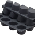Thumbnail image #1 for JB Prince Pavoni M619 B 24-Cavity Big Muffin Silicone Baking Mold, Black, 3-3/8 in Diameter x 1-15/16 in High