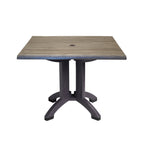 Thumbnail image #1 for Grosfillex Atlanta UT375742 Outdoor Square Restaurant Table, 36"W x 36"D x 28-2/5"H, Molded Melamine Resin Top, Pedestal Base, Umbrella Hole