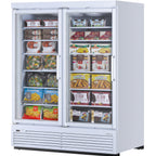 Thumbnail image #1 for Turbo Air Super Deluxe TJMF-55SDW(B)-N Two-Section Glass Merchandiser Freezer, 60.04 cu. ft., Hinged Glass Doors, Bottom-Mounted