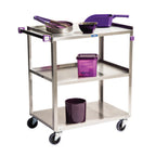 Thumbnail image #1 for Lakeside Manufacturing 322A 3-Tier Stainless Steel Utility Cart, 300 lb Capacity, Open Base, Push Handle