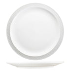 Thumbnail image #1 for International Tableware Dresden DRN-16 Porcelain Plate, 10-3/8" Round, Narrow Rim, Embossed Pattern Case of 2 Dozen