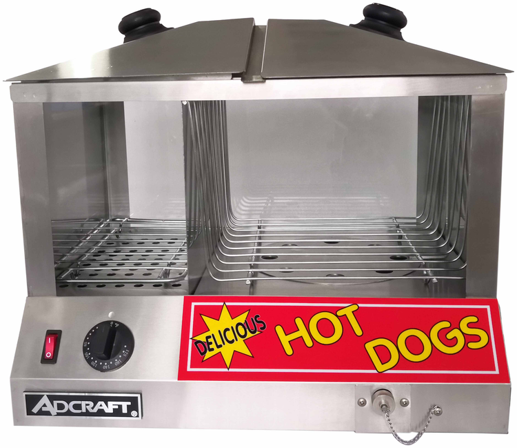 Product image #2 for Admiral Craft Countertop Side-by-Side Hot Dog and Bun Steamer, 100 Hot Dogs, 36-48 Buns